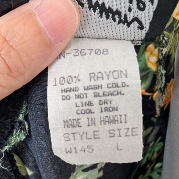 Vintage Hawaiian Floral Dress Womens Size Small Black Bird of Paradise Tropical - Picture 5 of 9